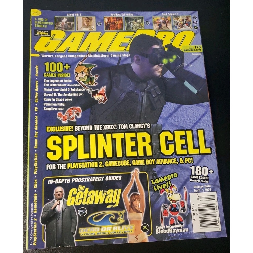 GAMEPRO April 2003 Issue #175 Splinter Cell Video Game Magazine Vintage